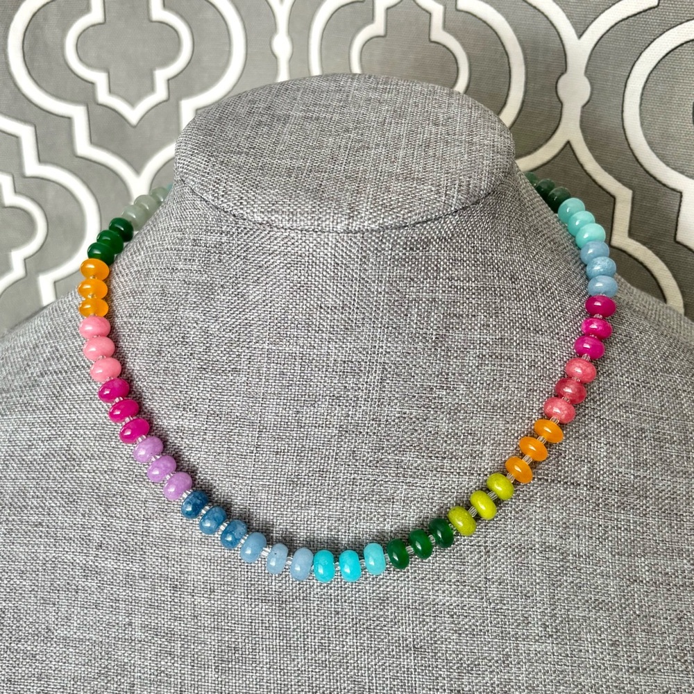 Rainbow II 🌈 Stone Crystal Candy Necklace - Picture 3 of 15